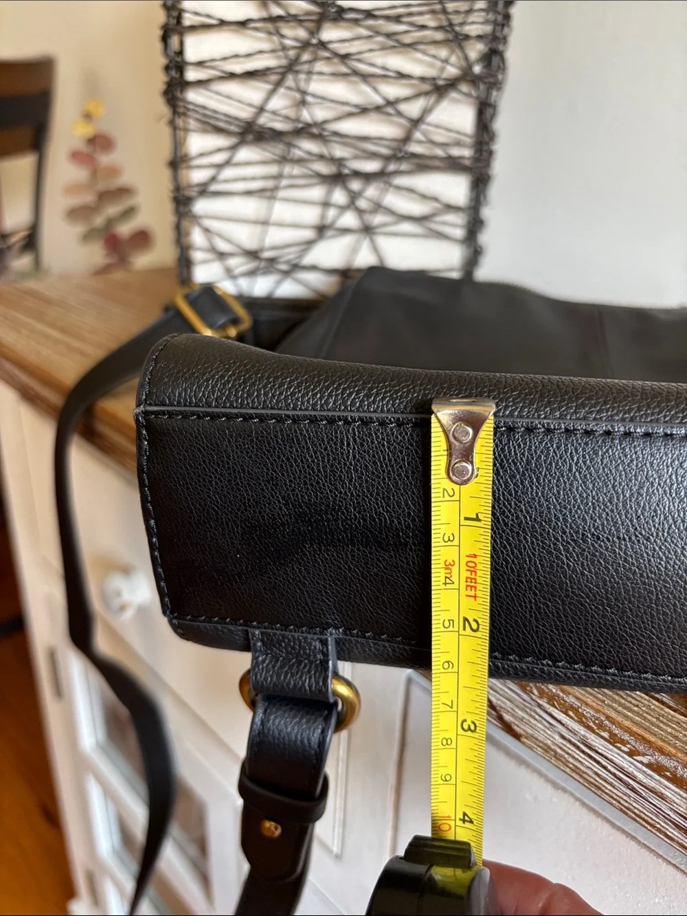 Black Leather Convertible Shoulder/Backpack with Key Charm
